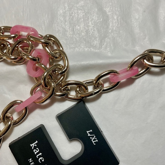 Kate Spade Chain Link Belt - Gold/Pink - NWT - Picture 13 of 15